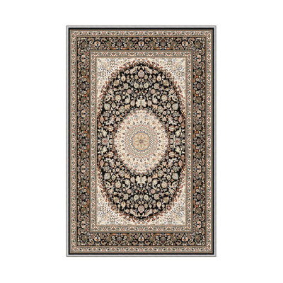 Tapis tissé de qualité supérieure (1,6 x 2,6 pieds), 100% polyester, d'une hauteur de poils de 0,3 po | Pois antibactérien antidérapant en PVC | Lavable à la machine, impression numérique 3D | Idéal pour le salon, la chambre à coucher et le vestibule