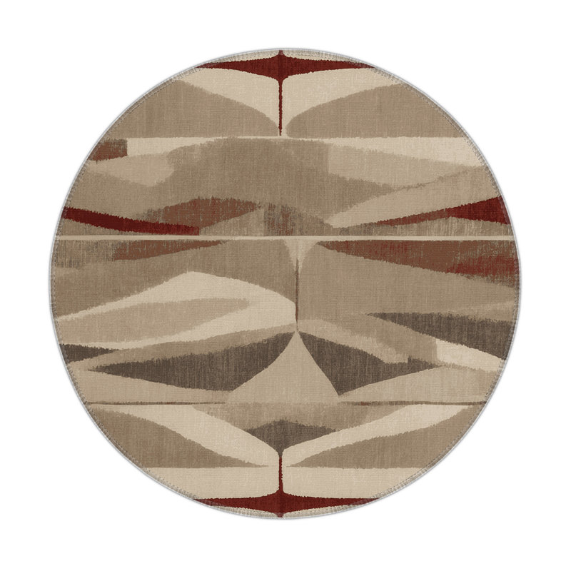 Facet Fusion Indoor And Outdoor Area Rug, Round 5'
