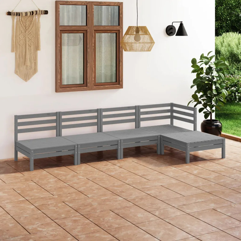Boey 63.5" Wide Patio Sectional, Grey
