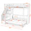Wooden Twin Over Twin Bunk Bed With Stairs And Shelves-188853815