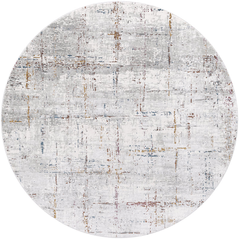 Barros Abstract Indoor Rug, Round 7'10"