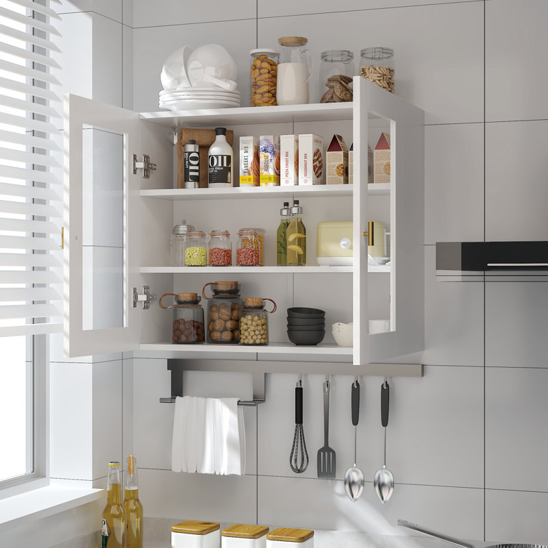 70x60cm 2 Doors Wall Mounted Cabinet, White