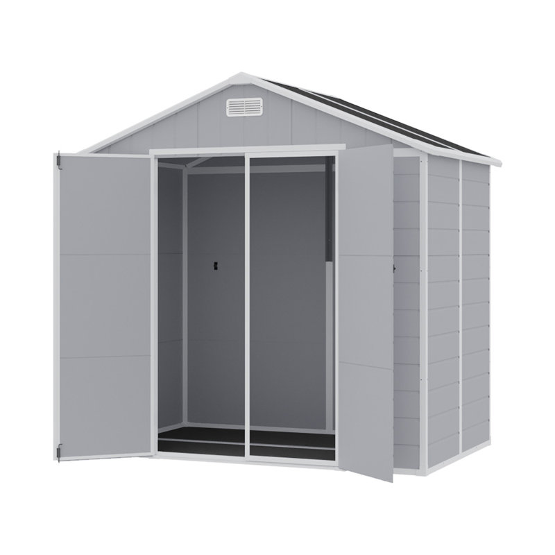 Cati 8ft. W x 4ft. D Plastic Reverse Apex Tool Shed