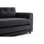 Canapé-lit à 3 plis, futon convertible gris foncé, peu encombrant, tissu en velours de lin avec pochette de rangement gris pour les espaces de vie