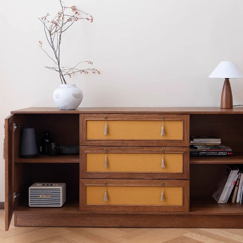 A mid-style all-solid wood  sideboard