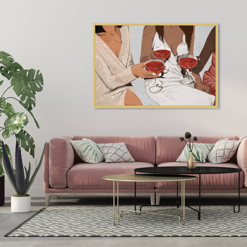 " Strawberry Daiquiri ", Gold Framed Paper, 12" H x 17" W