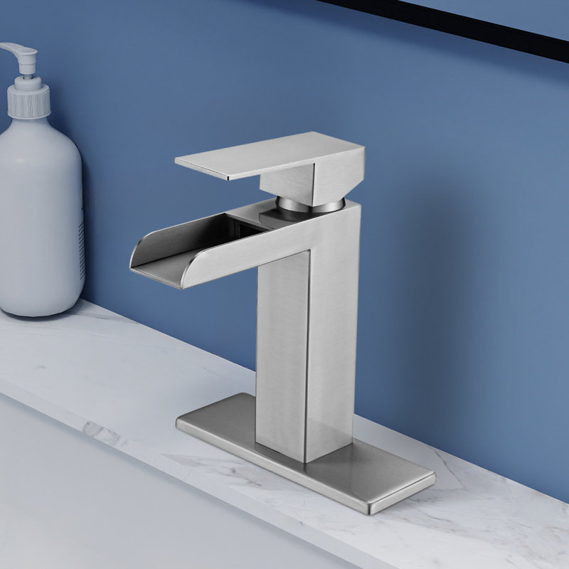 Robinet pour salle de bain à poignée simple Topcraft, Nickel brossé