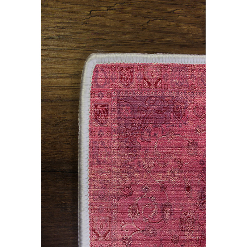 Fuchsia Area Rug (2 ft x 3.3 ft), 100% Polyester, 650 g/m² | 4 mm Pile Height, Antibacterial, Eco-Friendly | Non-Slip PVC Dot Underside, Machine Washable, Perfect for Living Room & Bedroom Decor
