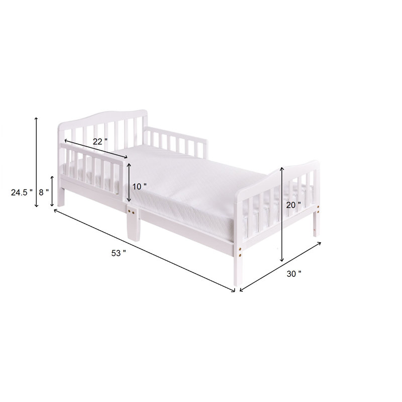 Lit pour tout-petits en bois massif Donovan par Harriet Bee, Blanc