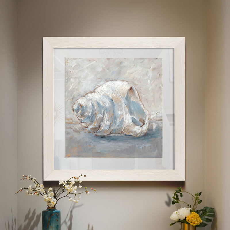«Blue Shell Study IV», reproduction sur toile encadrée, H 27,5 po x l 27,5 po x P 1,5 po, Papier encadré blanc