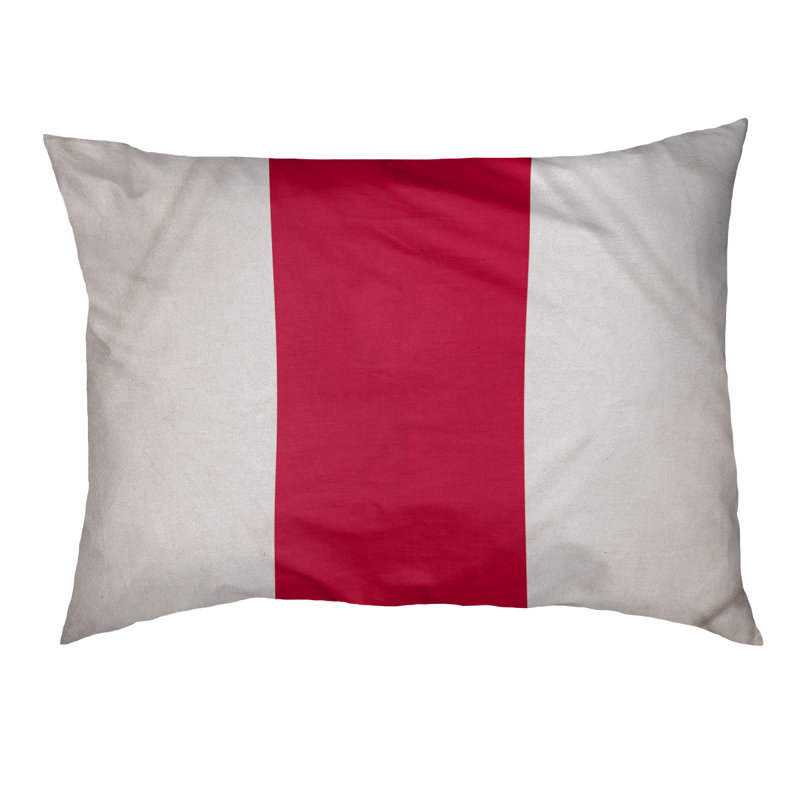 Coussin Atlanta, Blanc / rouge, Medium (28" W x 18" D x 6" H)
