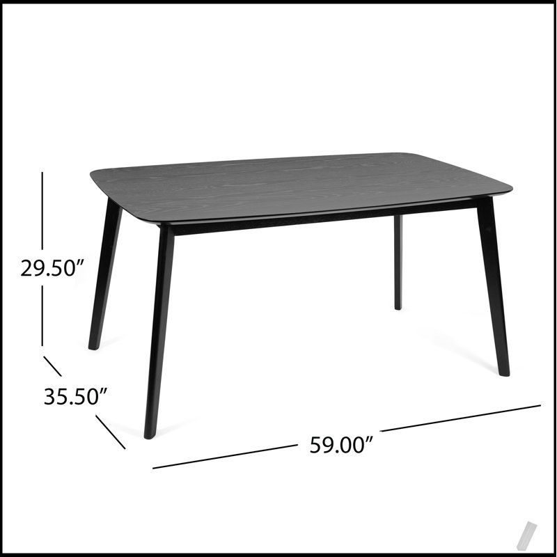 Table de salle à manger moderne Mid-Century avec plateau spacieux et cadre en bois durable pour une décoration polyvalente