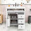 Meuble-lavabo de 30 pouces avec lavabo en céramique, 3 tiroirs de rangement et tablette réglable-1793582951