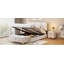 Ensemble de chambre à coucher 2 pièces, lit plateforme tapissier grand avec système de rangement hydraulique, repose-pieds avec pieds en métal, beige-2098524903