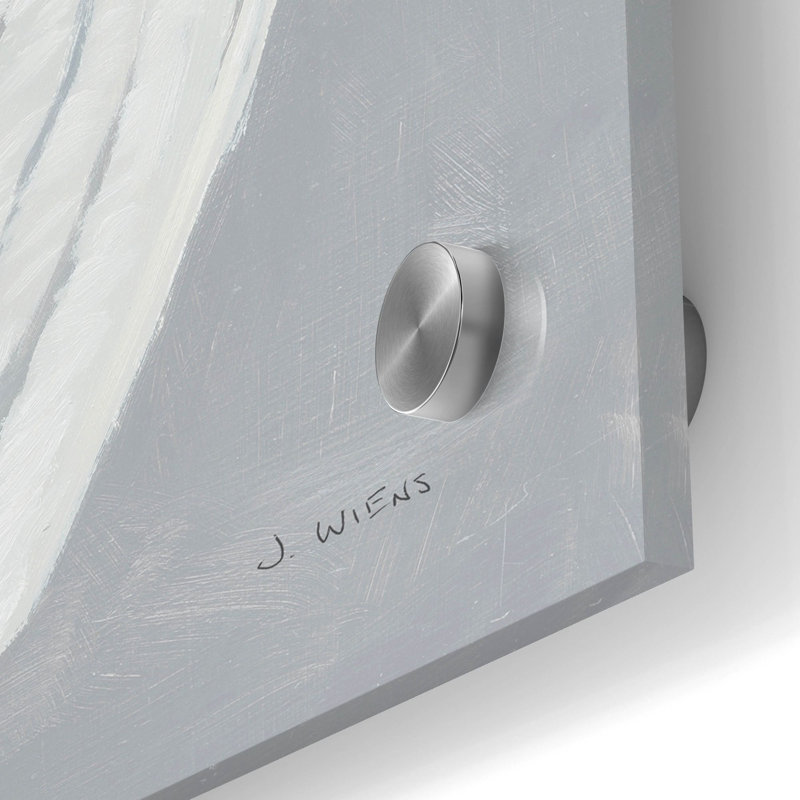 Art mural en verre «Wings 1 On Grey Fl Flip» par James Wiens, H 24 po x l 24 po x P 0,2 po