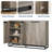 55-Inch Buffet Storage Cabinet with Metal Base, 4 Doors and Shelves - Coffee Bar Unit in Grey for Kitchen, Dining Room or Living Room-377492143