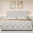 Bed Frame With Adjustable Headboard And 4 Storage Drawers, Linen Upholstered Platform Bed Frame-110095408-110095409