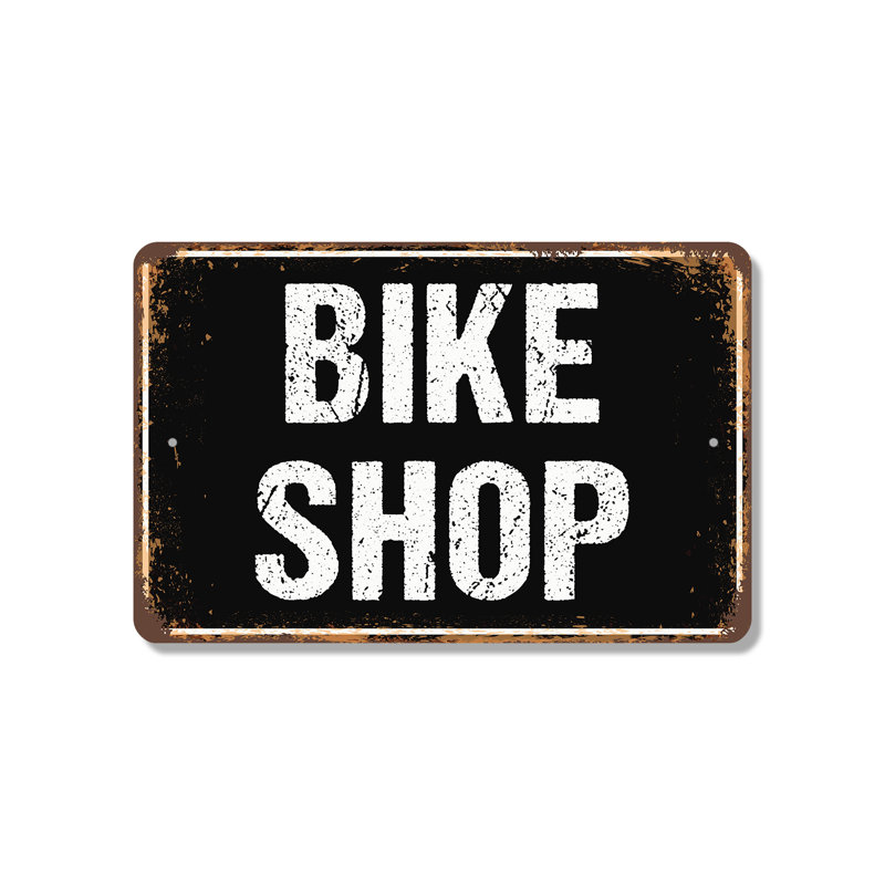 Enseigne en plastique 13 po x 20 po Bike Shop