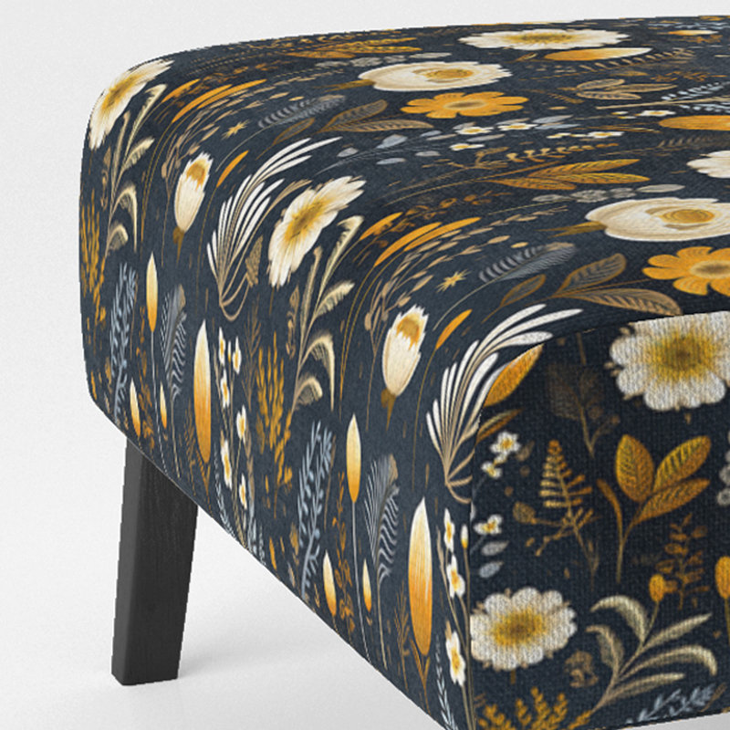 Fauteuil de chambre rembourré Elegant Yellow Country Blossum Charm