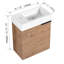 Meuble-lavabo flottant de 18 po avec lavabo et porte en résine blanche - élément de rangement mural en contreplaqué mural