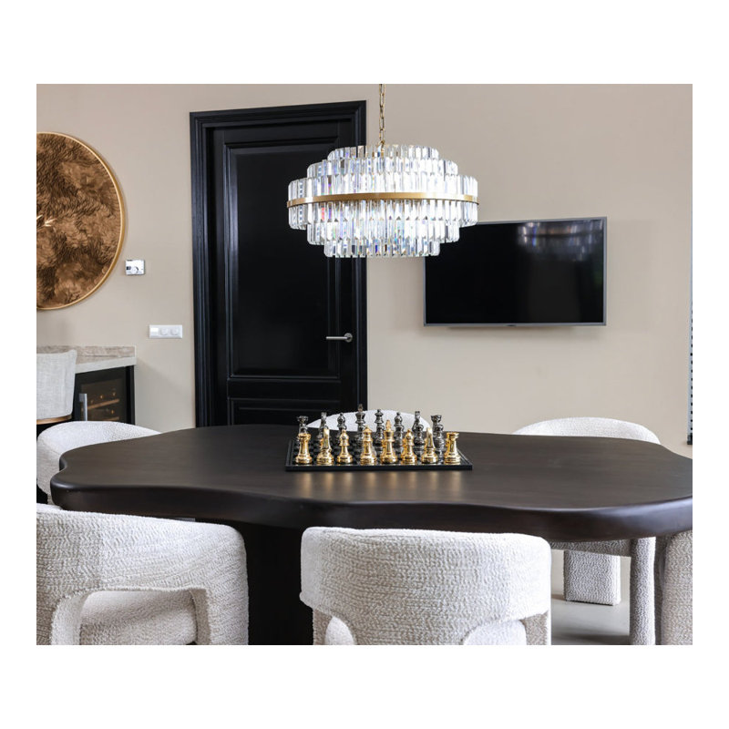 Dining Table Acacia Solid Wood Dining Table, 30"H x 55"L x 91"W