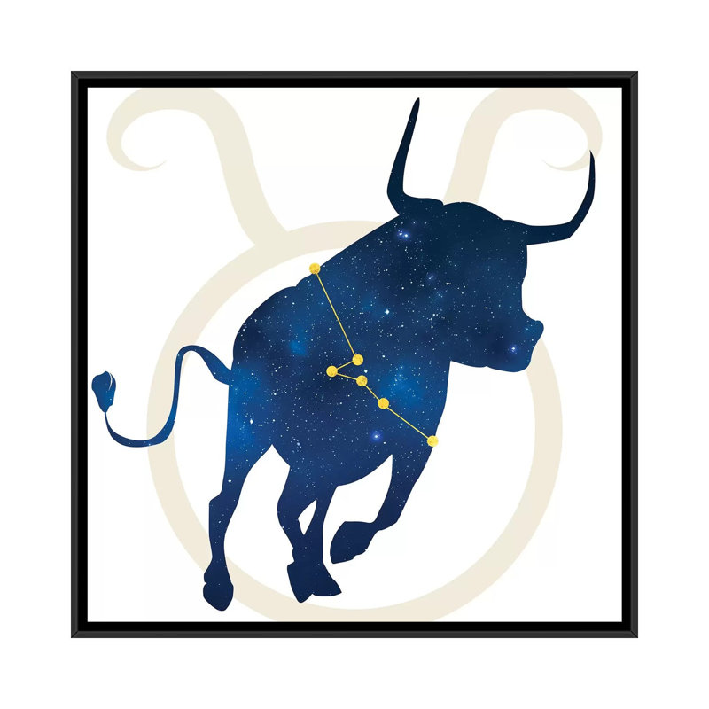 « stars of taurus », impression sur toile tendue, H 18 po x l 18 po x P 1,5 po, Toile avec cadre noir, Pas de tapis