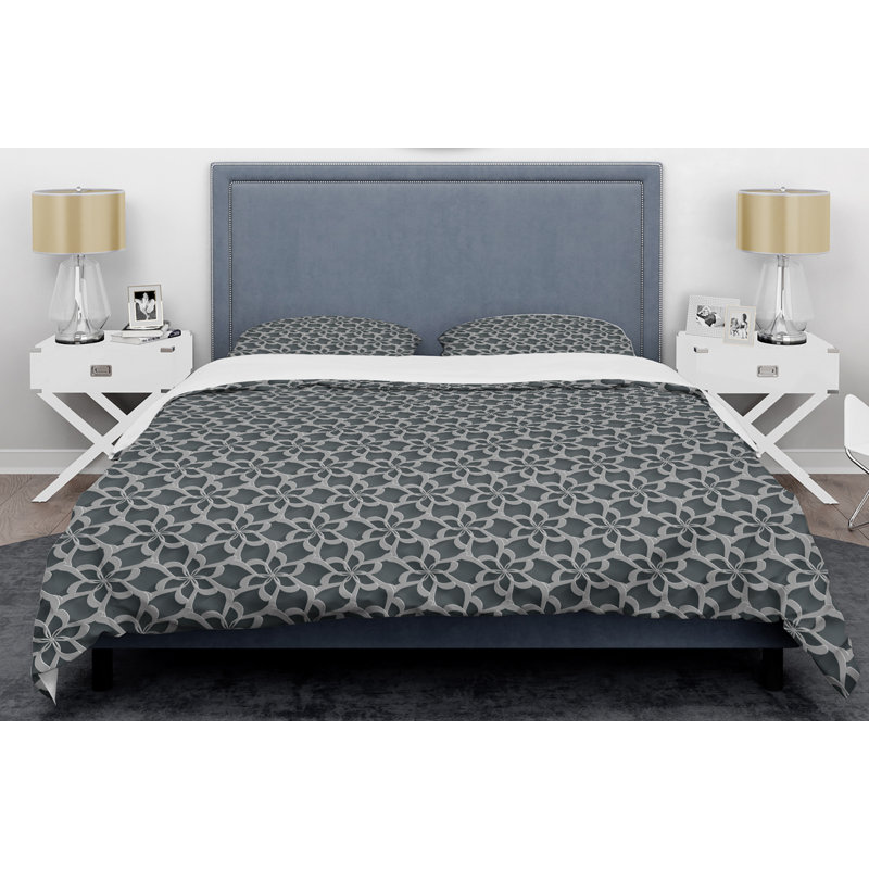 Ensemble de housse de couette Mid-Century Luxury Metallic s IV, Housse de couette double / grand et 2 taies décor