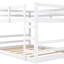 Lit superposé double blanc avec cadre - Fabriqué en bois massif-24332818
