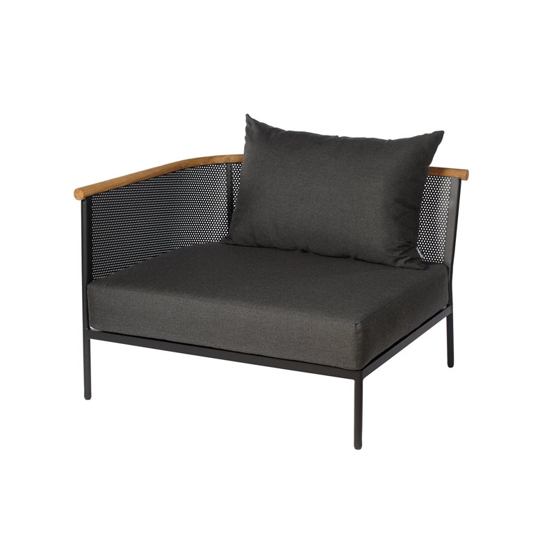 Riad Outdoor Corner Wedge Lounge Chair, Anthracite, Sooty, Left