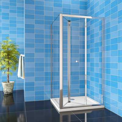 Glaucia 760x1850mm Framed Bifold Shower Door+760x1850mm Side Panel