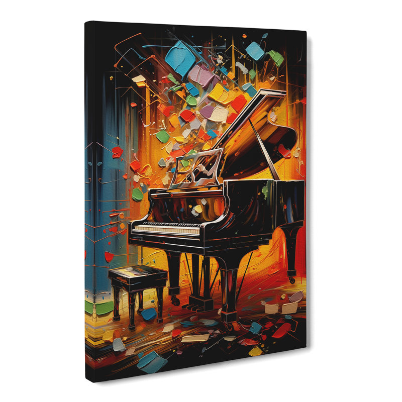 Piano Hard Edge Painting - Wrapped Canvas, 60cm H x 40cm W x 3cm D