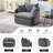46" Oversized Swivel Chair Upholstered Deep Seat Accent Chair With 2 Pillows Suitable For Living Room, Bedroom, Lounge, Office-1971758218