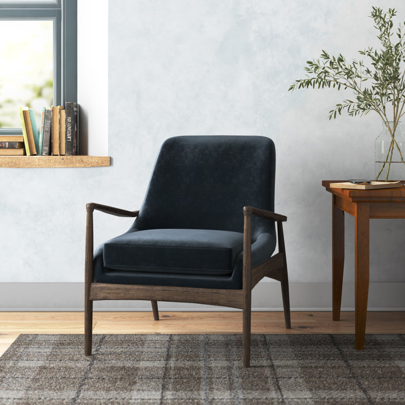 Fauteuil Ersa Callie, Velours performance moderne