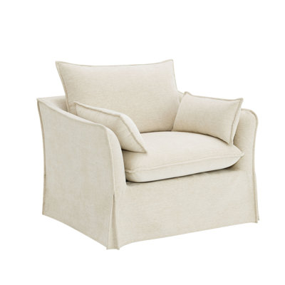Shane Beige Linen Chair w/2 Pillows