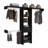 Closet System, One Drawer, Three Metal Rods, Five Open Shelves, Black
