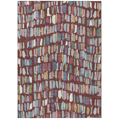 Machine Washable Indoor/Outdoor Chantille ACN2377 Stripes Rug