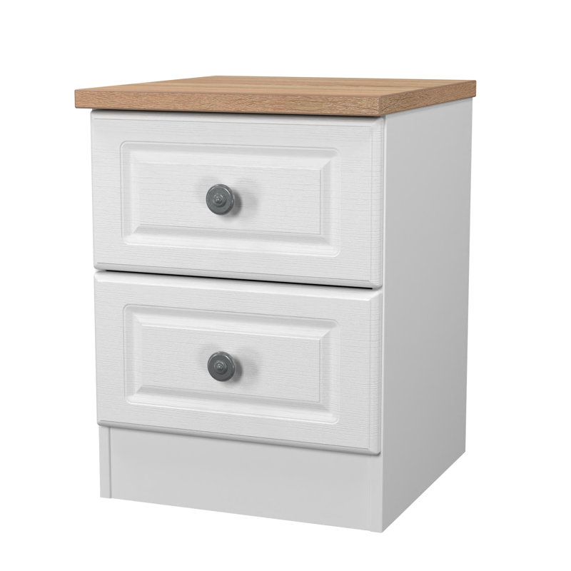 Arpelar 37cm W Manufactured Wood Bedside Table, White