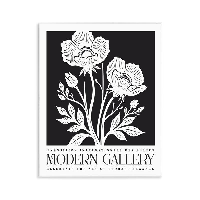Art moderne sur bois, "Modern Gallery Flowers", par lettré et doublé