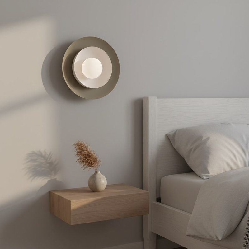 Steel Flush Mounted Sconce, Mokka/White