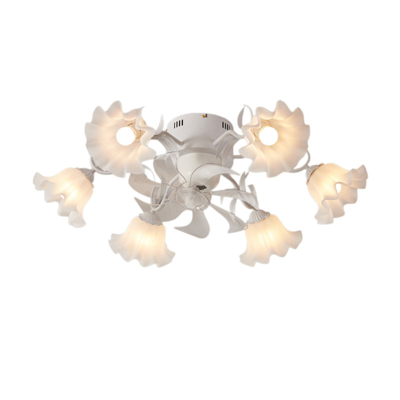 Ventilateur de plafond 32 po avec lumière et télécommande, Blanc