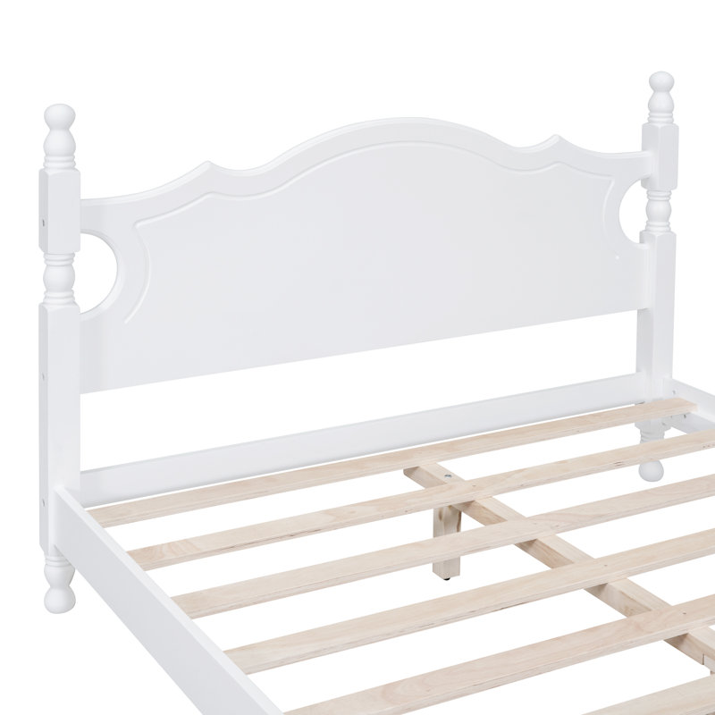 Solid Wood Platform Bed with Headboard
