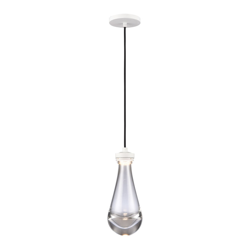 Mini-luminaire suspendu 1 lumière DEL 3cc, Blanc mat