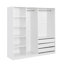 Doorless Wooden Storage Wardrobe For Dedroom With Shelves And 3 Drawers-1229737888
