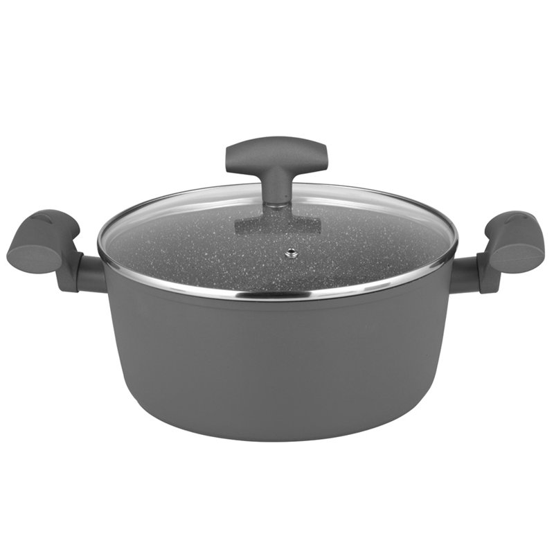 Cooking pots and pans set 7 pcs. Grey Pots Frying Pan Saucepan Dishwasher Safe, Grey