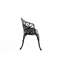 Banc d'extérieur en fonte d'aluminium noir, siège confortable et chaise de patio design rouille avec surface lisse