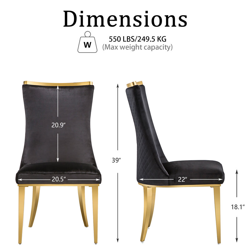 Kianga 18.1'' H Velvet Upholstered Side Chair