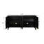 Grande armoire de rangement noire avec porte à fleurs fascinante et poignée en métal