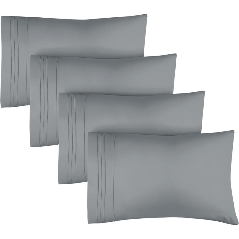 Ensemble de 4 taies d'oreiller Soft Soft, Très grand lit, Bleu acier