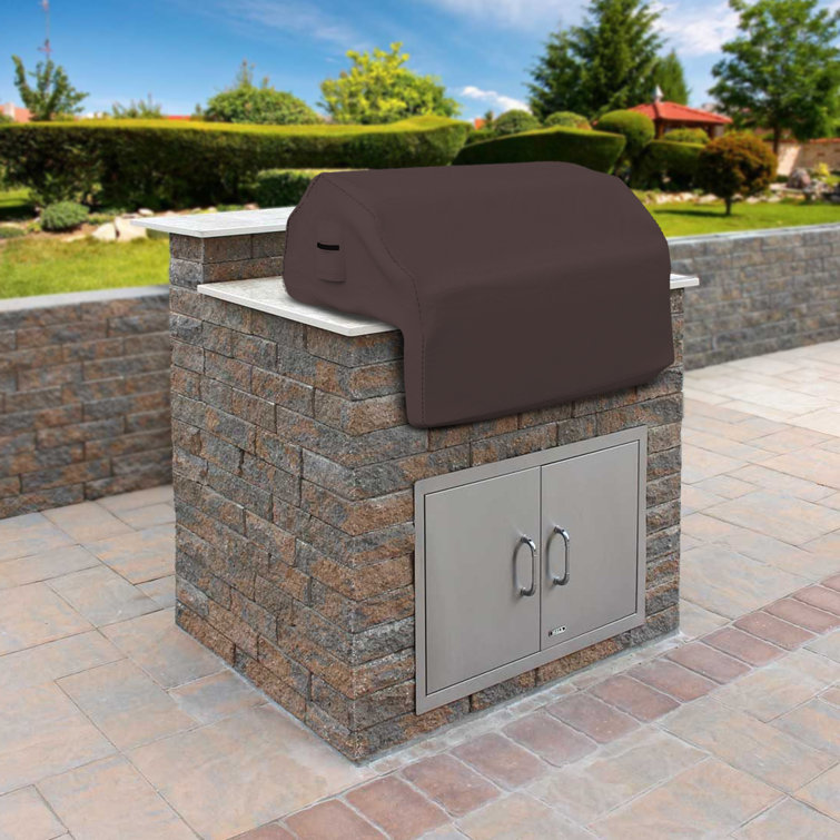 Short BBQ Grill Cover - Lightweight Waterproof 55 Inch Outdoor Summer Grill Cover | Easy On/Off, Snug Fit For Gas & Charcoal Grills