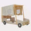 Lit voiture en bois avec coussin, toile de plafond et DEL-1110896143
